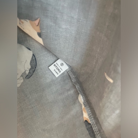 Cotton women’s pj top cats print Sz. M grey buttons front NWT - Picture 4 of 8